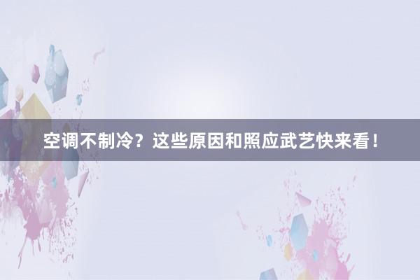 空调不制冷？这些原因和照应武艺快来看！